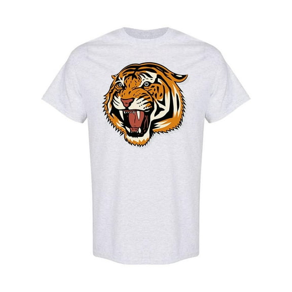Angry Tiger Face Graphic T-Shirt Men -Image by Shutterstock, Male Large
