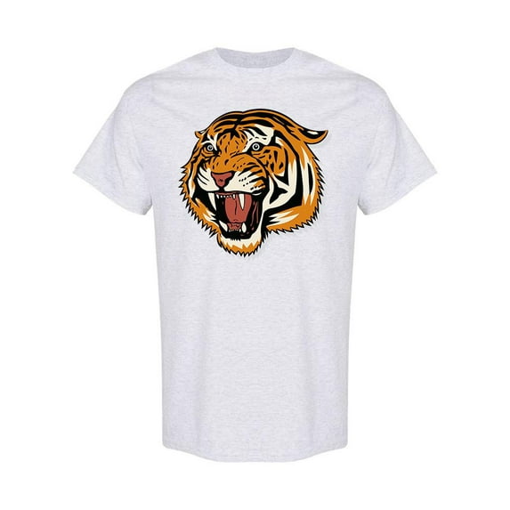 Angry Tiger Face Graphic T-Shirt Men -Image by Shutterstock, Male XX-Large