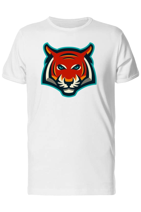 Angry Tiger Head Logo T-Shirt Men -Image by Shutterstock, Male XX-Large