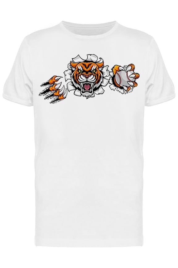 Angry Tiger With Ball In His Paw T-Shirt Men -Image by Shutterstock, Male Medium