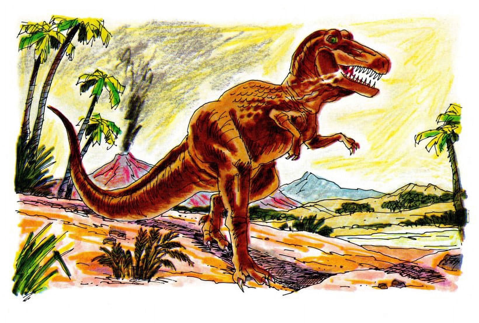 "Angry Tyrannosaur" by Curtis Painting Print on Canvas