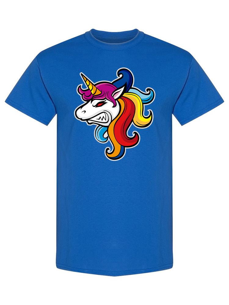Angry Unicorn Head Design TShirt Men Image by Shutterstock, Male