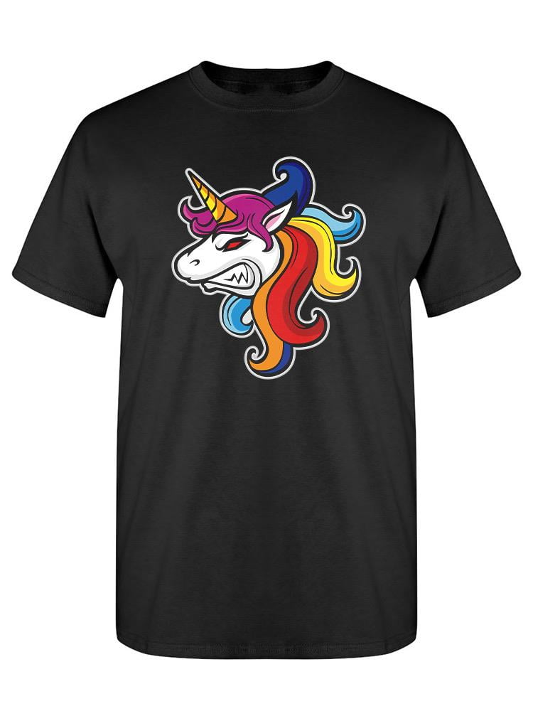 Angry Unicorn Head Design TShirt Men Image by Shutterstock, Male