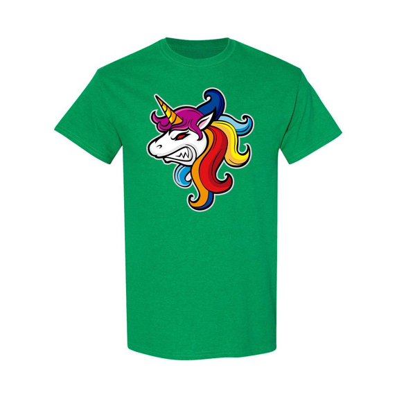 Angry Unicorn Head Design T-Shirt Men -Image by Shutterstock, Male x-Large