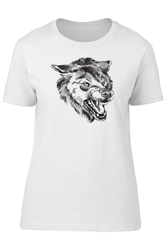Angry Wolf (Black And White) T-Shirt Men -Image by Shutterstock, Male XX-Large