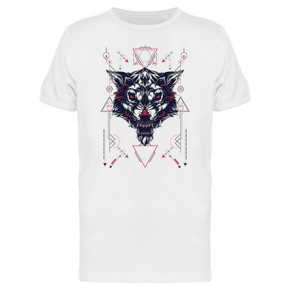 Angry Wolf Geometry T-Shirt Men -Image by Shutterstock, Male 3X-Large