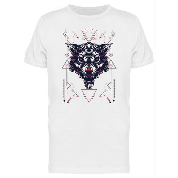 Angry Wolf Geometry T-Shirt Men -Image by Shutterstock, Male x-Large