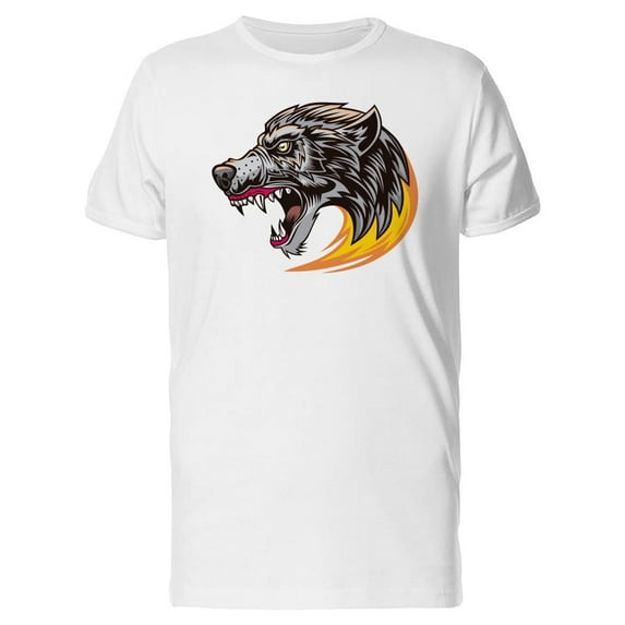 Angry Wolf Head, Old School T-Shirt Men -Image by Shutterstock, Male 4X-Large