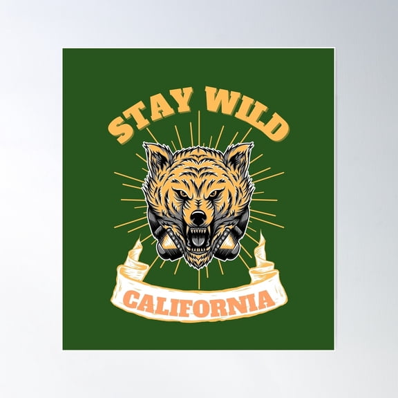 Angry Wolf, Stay Wild, Safari Animal Poster Wall Art, Modern Wall Decor For Living Room Bedroom, 8x12 UNFRAMED