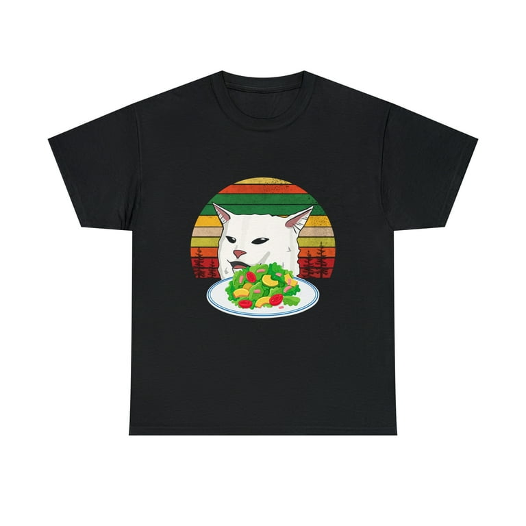 Angry Women Yelling At Confused Cat At Dinner Table Meme T-Shirt Angry Women Yelling At Confused Cat At Dinner Table Meme T-Shirt