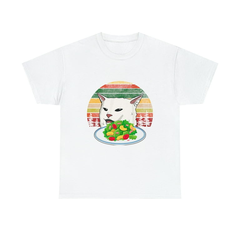 Angry Women Yelling At Confused Cat At Dinner Table Meme T-Shirt Angry Women Yelling At Confused Cat At Dinner Table Meme T-Shirt