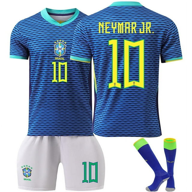 Angsen Mens/Kids 2024-2025 Soccer Game Brazil Soccer #10 Neymar jr