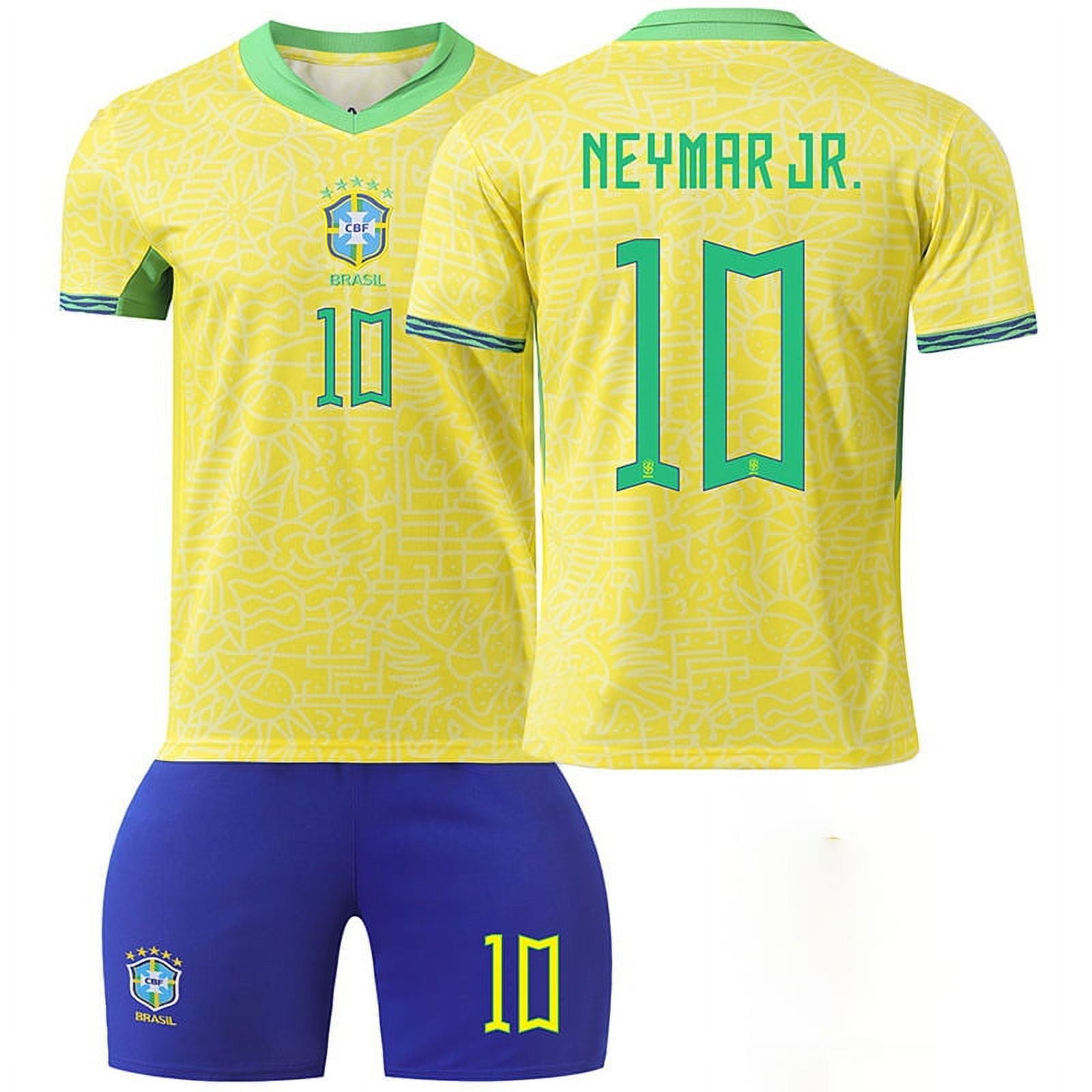 Angsen Mens/Kids 2024-2025 Soccer Game Brazil Soccer #10 Neymar jr