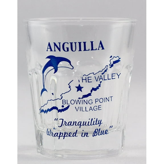 Anguilla, BWI Vintage Map Outline Shot Glass