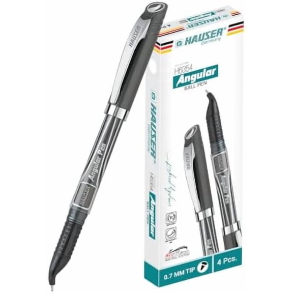 Angular Pen - Precision 0.7mm Tip | Ergonomic Bent Design for Enhanced Writing Visibility | Ideal for Left-Handed Writers | Sleek Metallic Clip | Black Ink Fine Point Pen