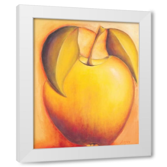 Angus Macaulay 15x18 White Modern Wood Framed Wall Art Titled - Apple