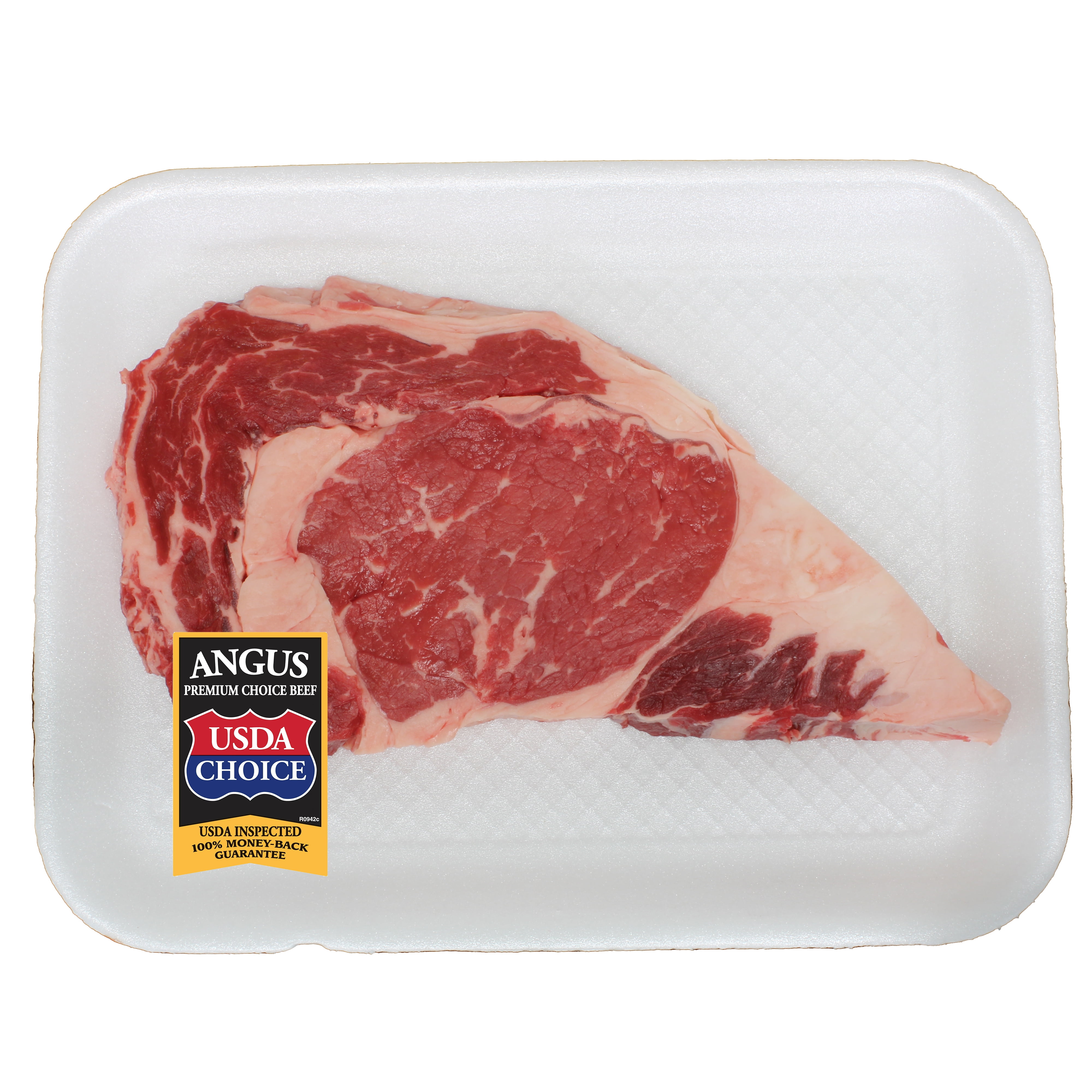 Angus Premium Choice Beef, Ribeye Steak, Sin Hueso, 1.4 2.5 lb Tray