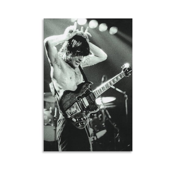Angus Young Canvas Poster Room Aesthetic Poster Print Art Wall Painting Canvas Posters Gifts Modern Bedroom Decor 08x12inch(20x30cm)