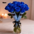 thumbnail image 1 of Anhility 10Pcs Artificial Rose Flower, Blue Rose Flowers Bouquet Exquisite Realistic Long Stem Fake Roses Bundle Flower for Wedding Anniversary Birthday Mother's Day Valentine's Day, 1 of 5