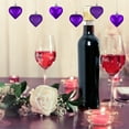 thumbnail image 1 of Anhility 12Pcs Heart Shaped Ornaments Valentine's Day Hanging Ornament 1.77in Purple Heart Shaped Romantic Hanging Decorations for Home Tree Wedding Party, 1 of 6
