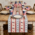 thumbnail image 1 of Anhility 250th Anniversary Bow Table Runner, Red White Blue Star Striped Table Cover, Extra Long Table Scarf for 4th of July Patriotic Home Dining Decor (89.76x12.99in), 1 of 6