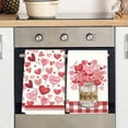 thumbnail image 1 of Anhility 2Pcs Valentine's Day Kitchen Towel Love Hearts Dish Towels 23.6x15.8in Super Soft Quick Dry Tea Towel for Wedding Anniversary Cooking Baking, 1 of 6