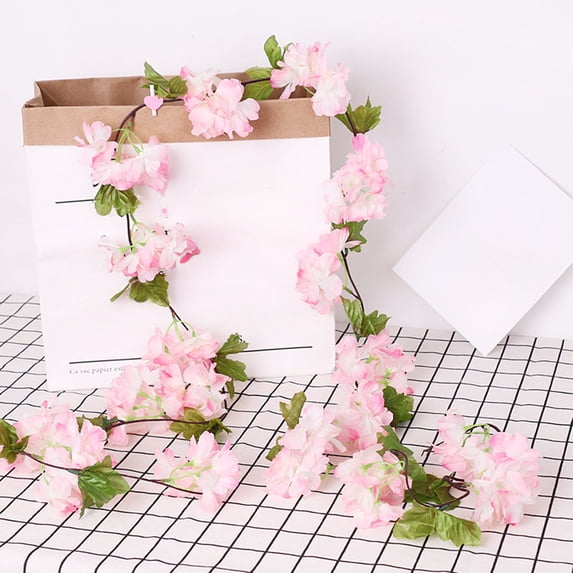 Anhility 90.55" Artificial Flower Garlands Spring Hot Pink Flowers Vines for Wedding Faux Silk Floral Garlands Strings Room Party Arch Proch Mother's Day Decor