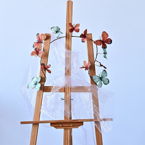 Anhility Artificial Butterfly Garland, 37" Fake Butterfly Decorative Vines, 3D Butterfly Hanging Decoration for Home Wall Balustrades Easter Spring Flowers Party Wedding