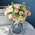 thumbnail image 1 of Anhility Artificial Rose Flowers Long Stem Fake Silk Roses for DIY Wedding Bouquet Table Centerpiece Home Decor, 11.81in (Pink), 1 of 6