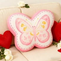 Anhility Butterfly Decorative Throw Pillows Butterfly Shaped Pillow Cute Butterfly Plush Soft Floor Cushion for Sofa Couch Bed Girls Room Bedroom Decoration, 11.4x9in, Pink