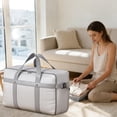 thumbnail image 1 of Anhility Carry on Bag for Men Women, Large Capacity Canvas Travel Duffel Bags, Duffle Bag for Airplane Weekender Overnight Gym, 39.37x23.62x11.81in (Gray), 1 of 6