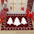 thumbnail image 1 of Anhility Christmas Plaid Rug, 16x24in Outdoor Front Door Decorative Mat, Snowflake Reindeer Graphic Door Mats Washable Non-slip Carpet for Porch, Entryway, Farmhouse, Autumn, 1 of 6