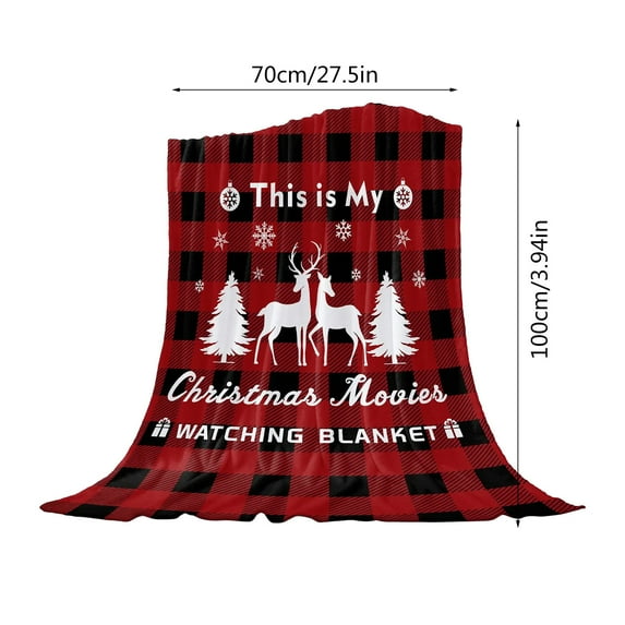 Anhility Christmas Plaid Throw Blanket Holiday, Cute Fun Winter Xmas Snowflake Reindeer Christmas Tree Flannel Soft Throw Blanket for Chair Bed Sofa Couch Office Car, 27.5x39.37 in