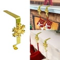 thumbnail image 1 of Anhility Christmas Stocking Holder for Mantle Gold Sturdy Stocking Holders Fireplace Stocking Hangers with Snowman Santa Snowflake Pattern Design Christmas Stockings Hooks for Xmas Decoration, 1 of 6