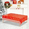 thumbnail image 1 of Anhility Christmas Tablecloth Xmas Table Cover Winter Snowflake Tablecloth Plastic Reindeer Table Cloths Christmas Tree Party Decorations Xmas Party Holiday Birthday Supplies 107.87x53.94in, 1 of 6