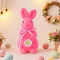 thumbnail image 1 of Anhility Cute Flocked Bunny Figurine, Easter Flocking Rabbit with Bow Tie, Spring Table Centerpieces, Tabletop Miniature Decor for Home, Garden, Bunnies Decoration for Home & Party (Pink), 1 of 6