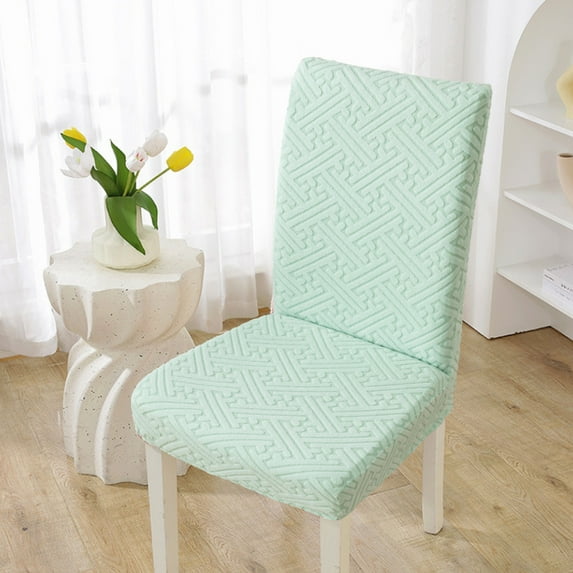 Anhility Dining Room Chair Covers, Super Fit Stretch Jacquard Comfortable Chairs Slipcovers Removable Washable Chair Seat Protectors for Home, Kitchen, Banquet (Mint Green)