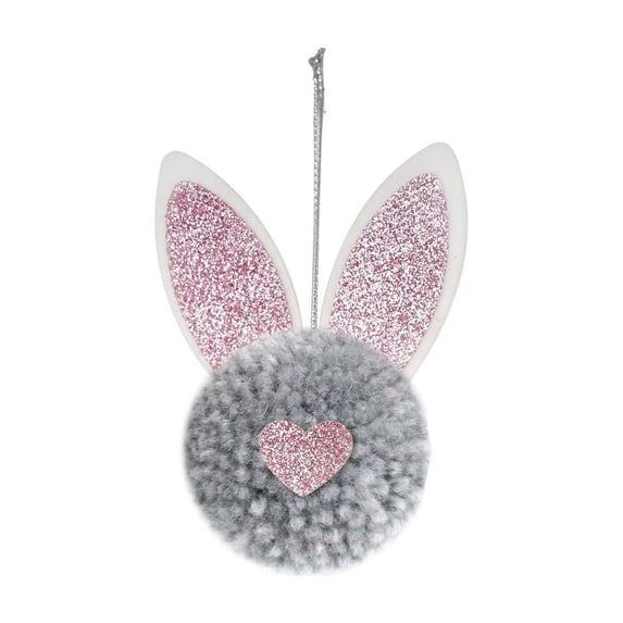 Anhility Easter Tree Ornaments Bunny Ear Hanging Decorations Plush Bunny Rabbit Ears Spring Hanging Decoration for Easter Party Favors Supplies Home, Gray