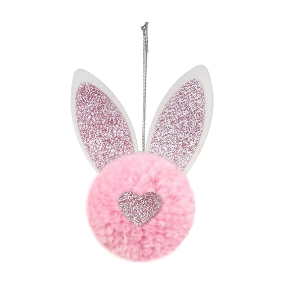 Anhility Easter Tree Ornaments Bunny Ear Hanging Decorations Plush Bunny Rabbit Ears Spring Hanging Decoration for Easter Party Favors Supplies Home, Pink