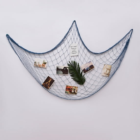 Anhility Fish Netting Decorative 78.74" x 39.37" Fish Net Decorations for Party Ocean Beach Wall Hanging Decoration Nautical Sea Party Decorations Photo Picture (Blue)