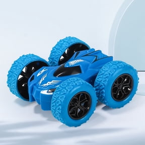 Anhility Friction Trucks for Kids, Double Sided Flip Shock Vehicles Cars for Toddlers, 4 Wheels Drive Practical Friction Cars, Birthday Gift for 3 4 5 6 7 8 Year Old Boys Girls, Blue