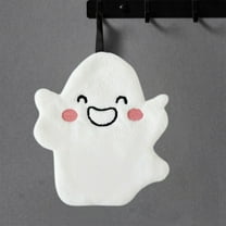 Anhility Ghost Shape Hand Towels Halloween Thickened Bathroom Kitchen Decor Dish Towels Clean, Super Soft Absorbent Hanging Hand Towels for Halloween, 8.27"x6.89