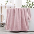 thumbnail image 1 of Anhility Large Stripe Bath Towels Solid Color Super Soft Absorbent Lightweight Quick Dry Bathroom Hotel Towel Camping Towels, 55x27.55in, Pink, 1 of 6