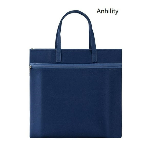Anhility Large Zipper Pouch with Handle, A4 Foldable Lightweight Waterproof Document Storage Bag, File Organizer for Office Travel School Books Papers Filing Folder, 13.19x9.65in