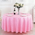 thumbnail image 1 of Anhility Pink Round Tablecloths 70.87in, Solid Color Polyester Fabric Resuable Washable Table Cloth Cover for Wedding Reception Banquet Birthday Party Buffet Restaurant, 1 of 5