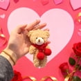 thumbnail image 1 of Anhility Plush Doll Keychain Purse Cute Valentine's Day Bag Keychains for Women Backpack Handbag, Brown, 1 of 6