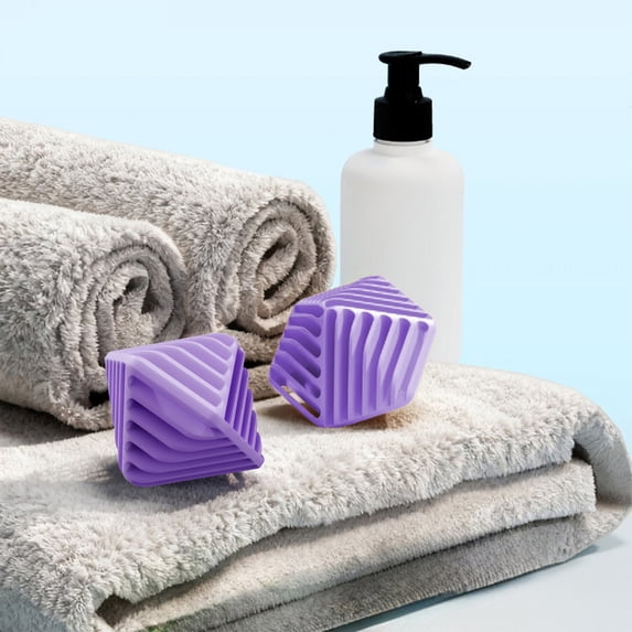 Anhility Reusable Laundry Dryer Balls, Eco Friendly Non Tangling Fabric Softener Alternatives Soften and Fluff Laundry Wrinkle Release, Washing Machines Special Cleaning Ball, Purple
