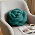 thumbnail image 1 of Anhility Rose Flower Shape Throw Pillow Romantic Decorative Rose Flower Shaped Pillow Floor Seating Cushion Throw Cushion for Bed Couch Living Room Bedroom, 6.69x2.36in, Green, 1 of 5
