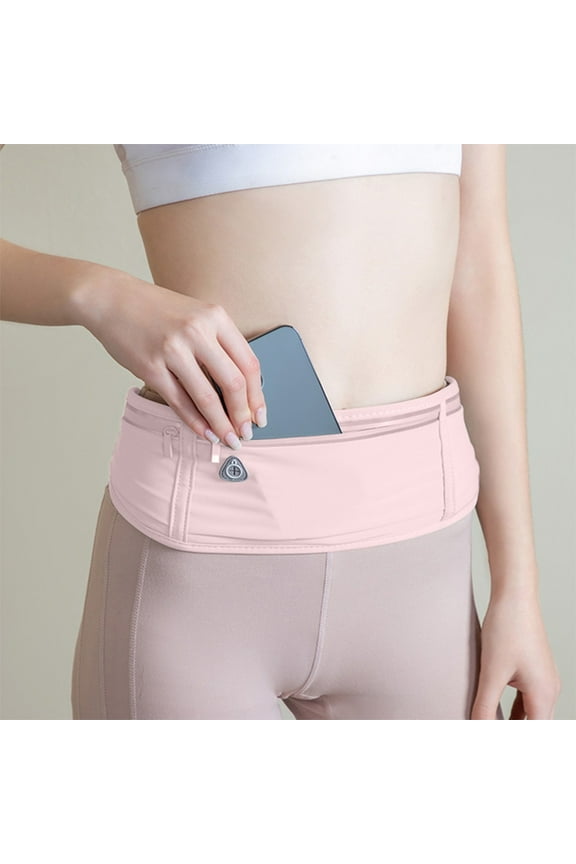 Running Belt Fanny Pack for Women Men, Lightweight Breathable Runner Marathons Jogging Waist Pack Sport Workout Exercise Fitness Phone Holder Belt, Pink