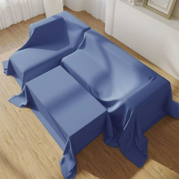 Anhility Solid Color Couch Cover , Indoor and Outdoor Furniture Dust Cover Sofa Cover Dustproof Breathable Stretchable Couch Protector for Cabinet Cloth Home Dust Block (Blue, 78.7x94.4in)